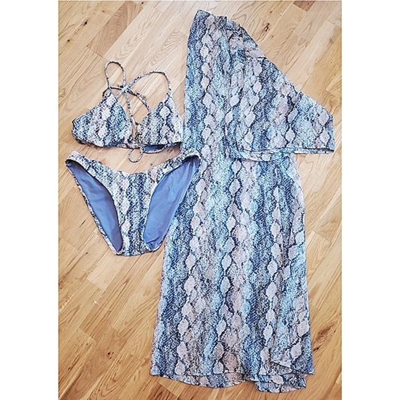 New ISABELLA ROSE Vienna Triangle Cut Bikini & Kimono Cover-Up Set Swim Beach - Picture 2 of 8